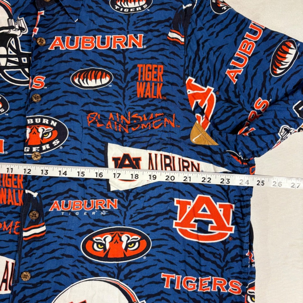 Reyn Spooner Auburn Tigers Shirt Mens XL Blue Rayon Button Down NCAA Gameday - Picture 5 of 6